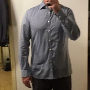 Isaia 100% Cotton Light Blue Button Down XL